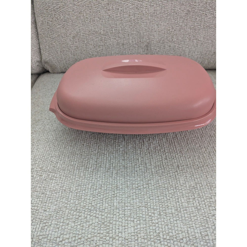 Tupperware Microwave Steamer Set 3 Piece‎ 6 Cup 1.4L Dusty Rose Pink 1273 1274